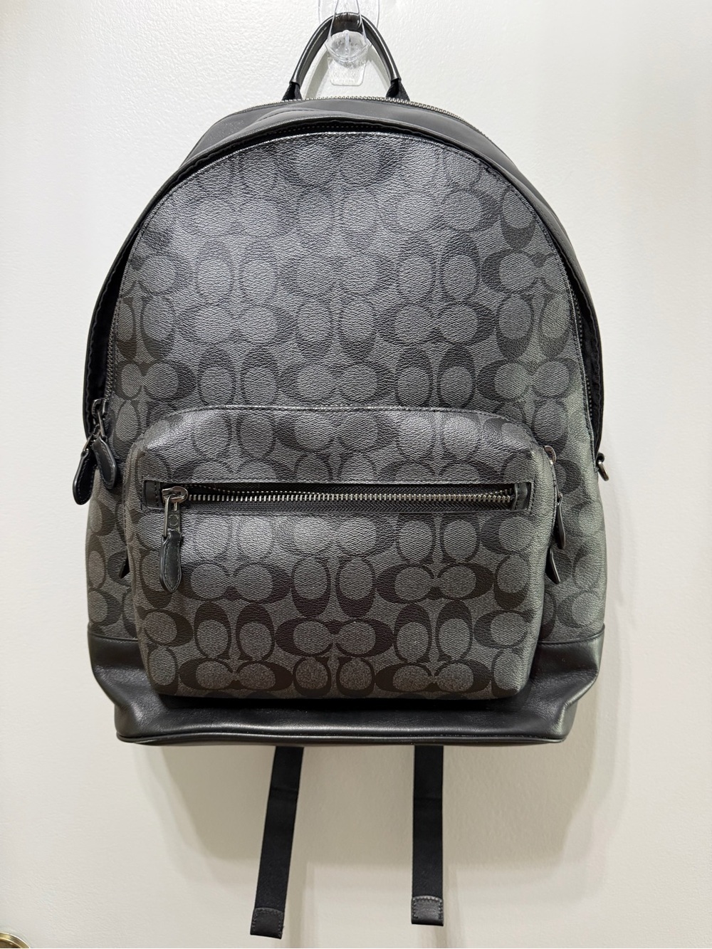 Coach West Backpack in Signature Canvas (Charcoal / Black)